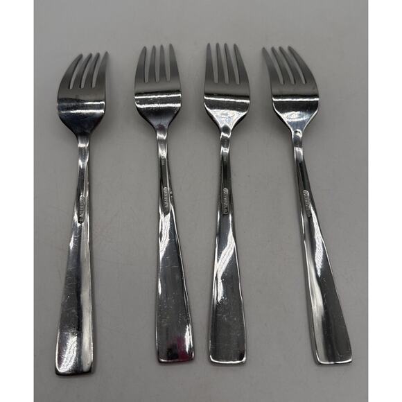 Set Of 4 Oneida Tuscany Scroll Swirl Dinner Forks Stainless Flatware 7 3/4" Read - Picture 3 of 8